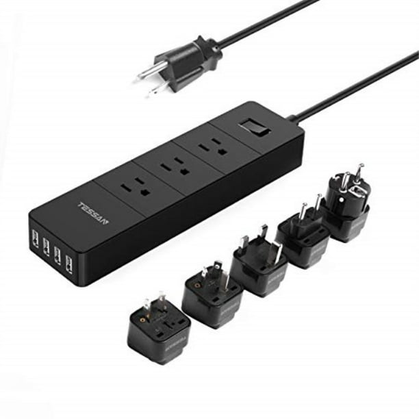 BN-LINK Plug in Multi-Outlets USB Adapter Surge Protector Design with 3 AC Outlets & 3 USB Port Charging Station wit 2 Slide Out Phone Holders for Home and Office Electronics 1875W 15A ETL Listed 
